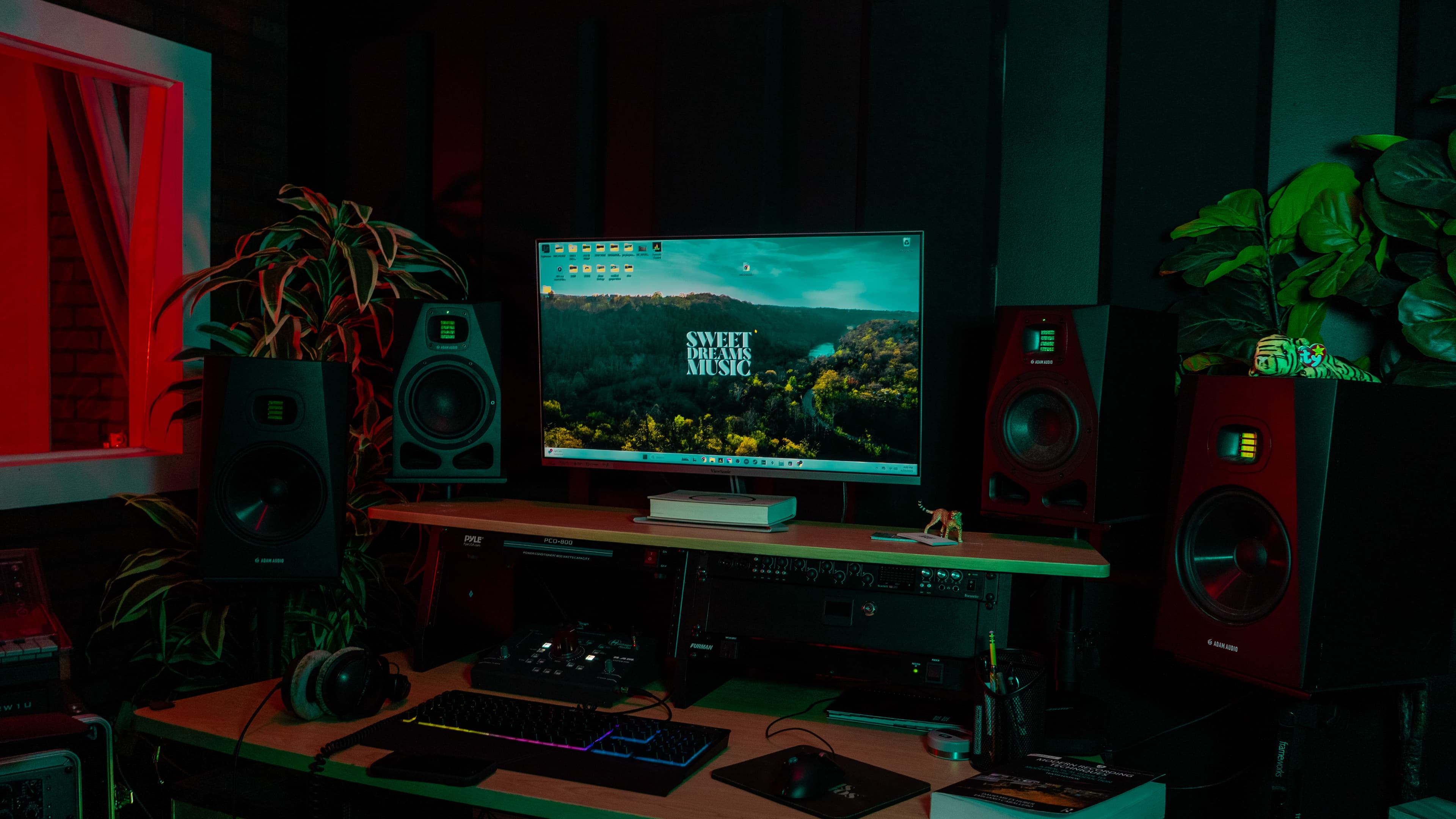 Sweet Dreams Studio B setup with monitors and recording equipment